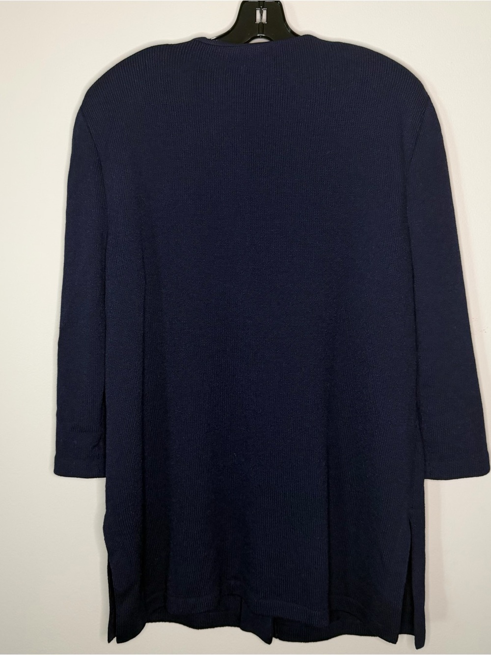 St. John Navy Long Sleeve Knit blazer with Gold Buttons, L - Picture 2 of 9